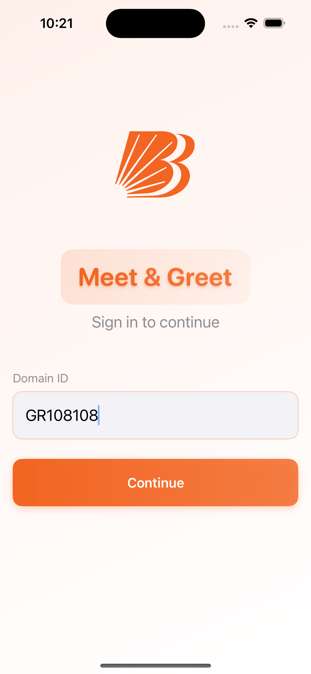 iOS Login Screen